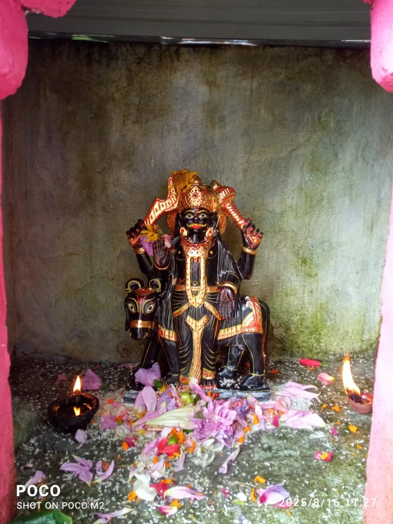 बाराकोट:खोला सुनार में पूर्ण विधि विधान के साथ शनि देवता की मूर्ति की हुई प्राण प्रतिष्ठा।